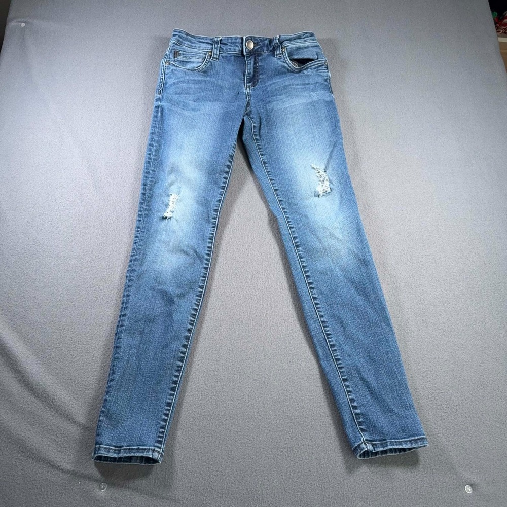 KUT from the Kloth Mia Toothpick Skinny Jeans Womens 4 Distressed Stretch 28x29